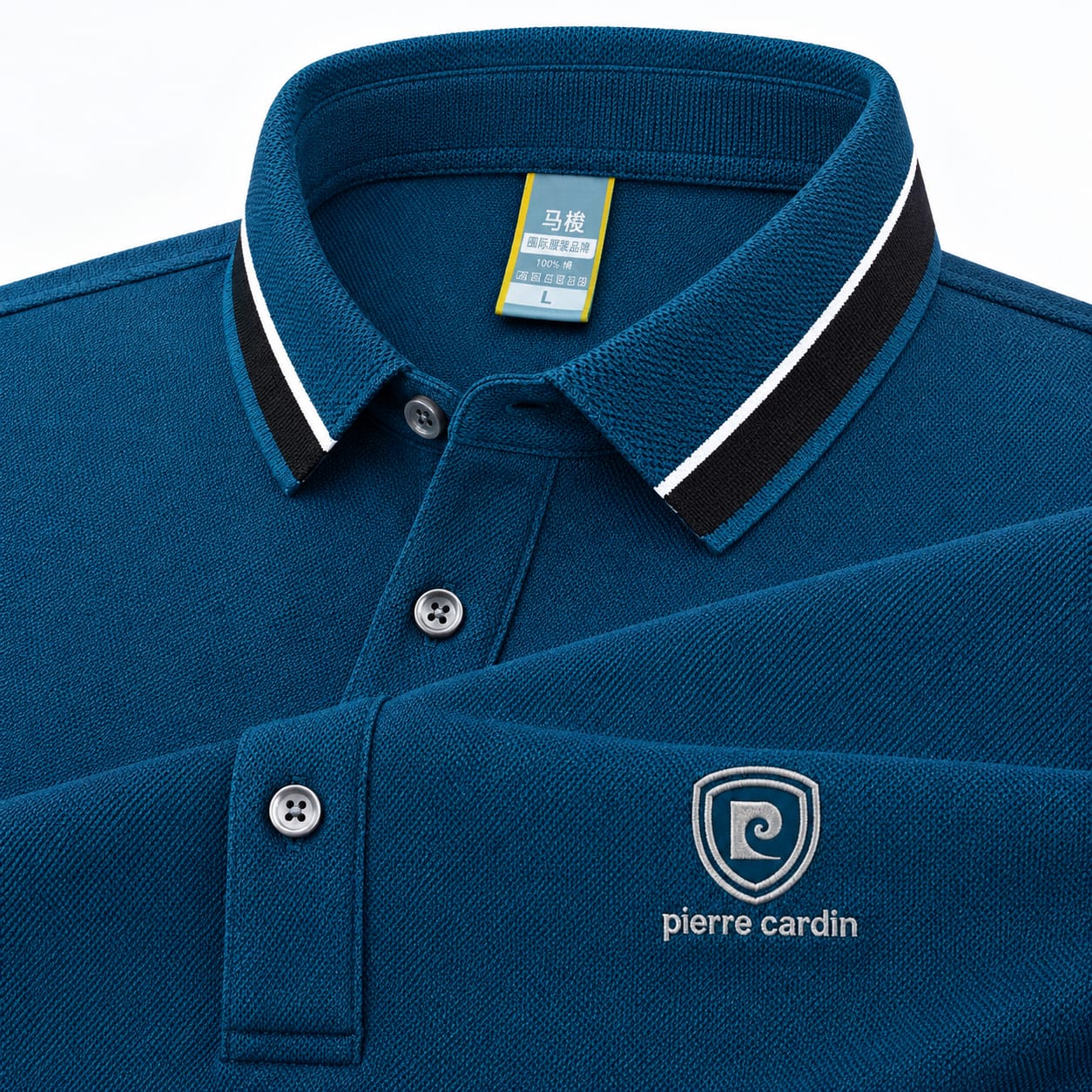 100% Knitting Dying PK Cotton Polo Shirt [ Pierre Cardin-Patrol]
